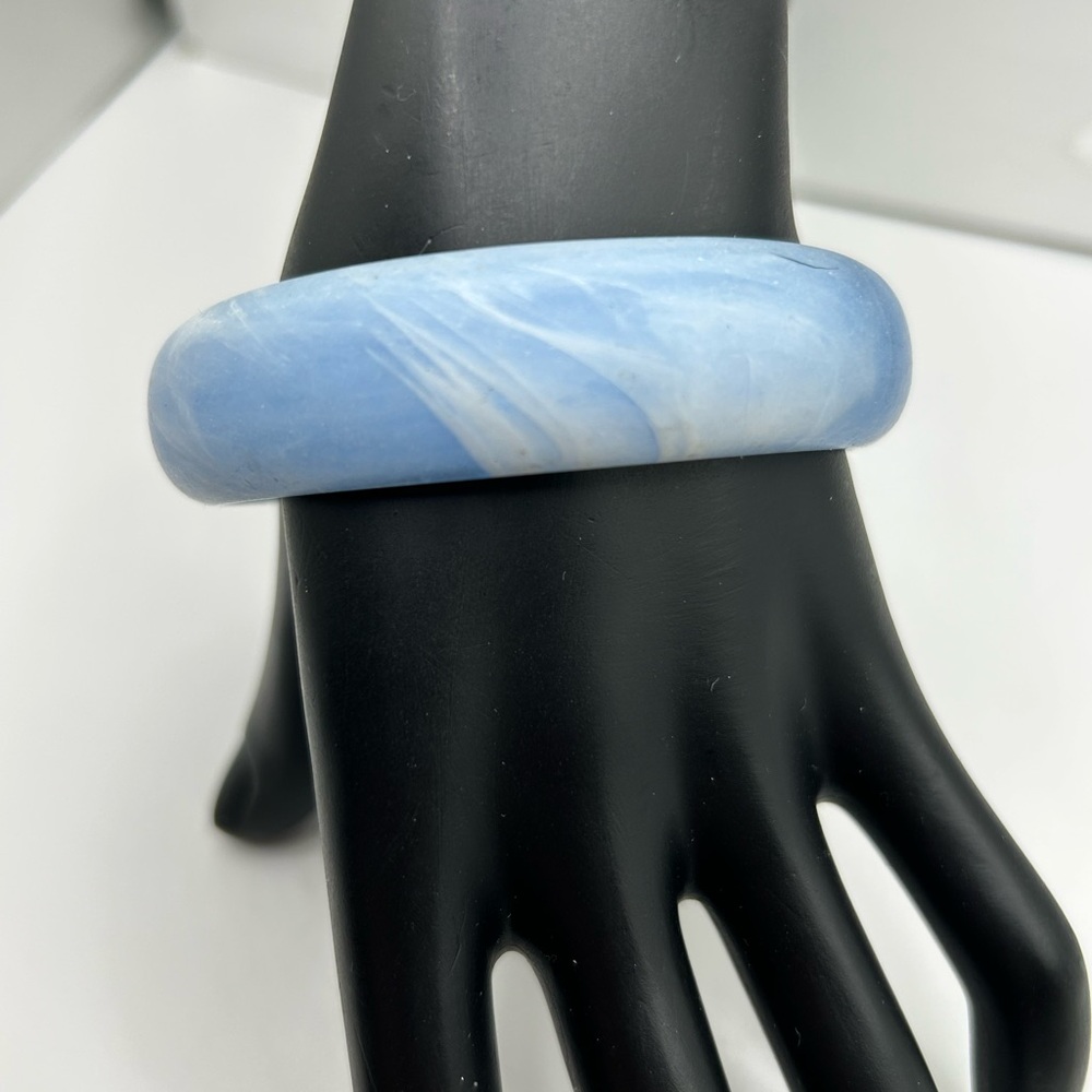 Blue Swirl Matte Lucite Bangle
